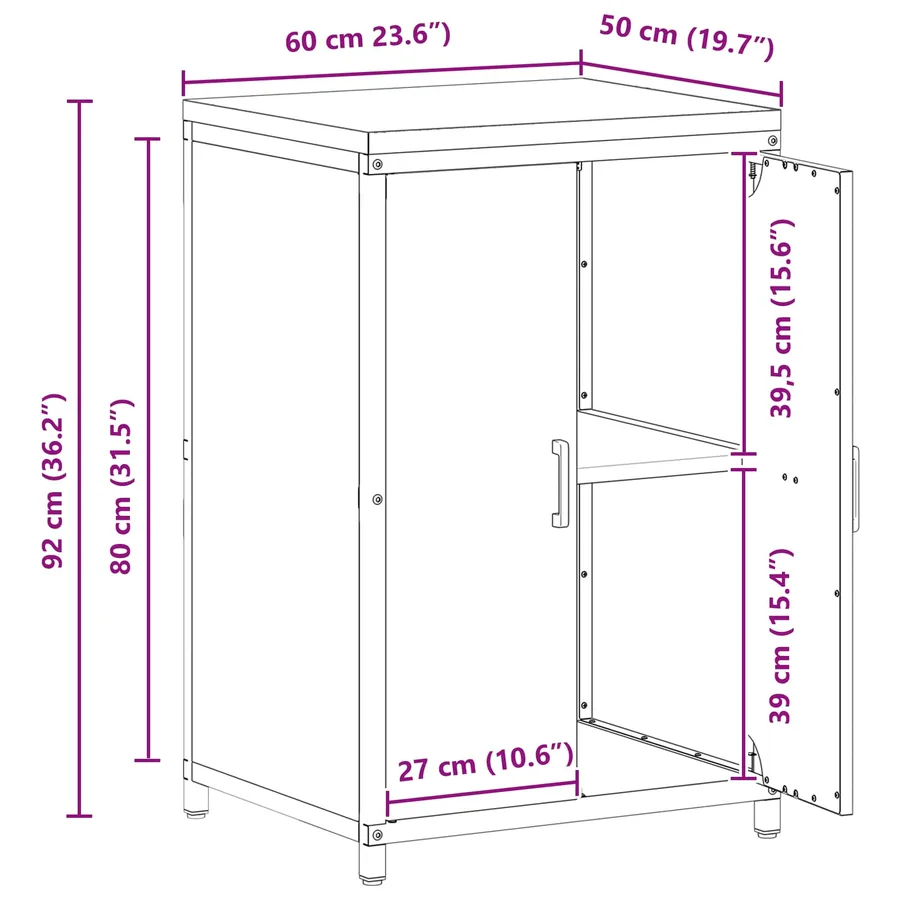 Rangement de cuisine HATTEM Noir 60 x 50 x 92 cm Acier - 17