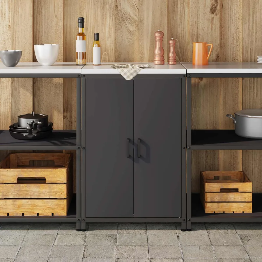 Rangement de cuisine HATTEM Noir 60 x 50 x 92 cm Acier - 4