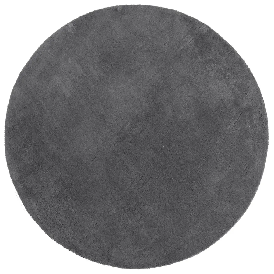 Tapis HUARTE à poils courts doux et lavable anthracite Ø 160 cm - 2