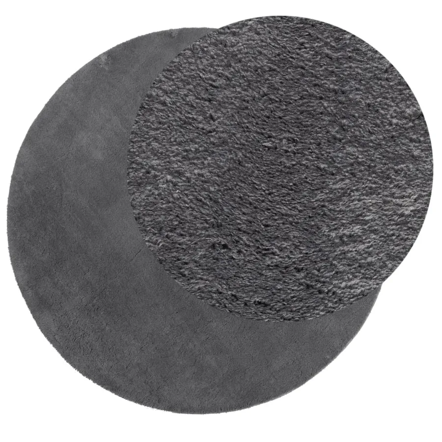 Tapis HUARTE à poils courts doux et lavable anthracite Ø 160 cm - 3