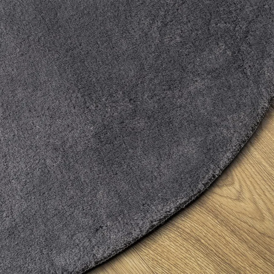 Tapis HUARTE à poils courts doux et lavable anthracite Ø 160 cm - 4