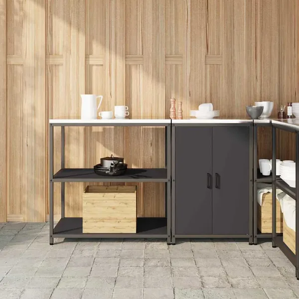 Ensemble de rangement cuisine HATTEM 2 pcs Noir