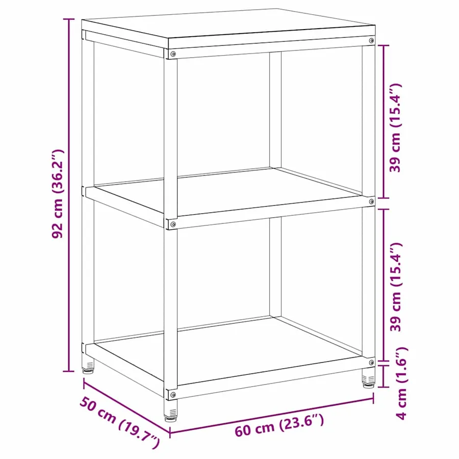 Rangement de cuisine HATTEM Anthracite 60 x 50 x 92 cm Acier - 18