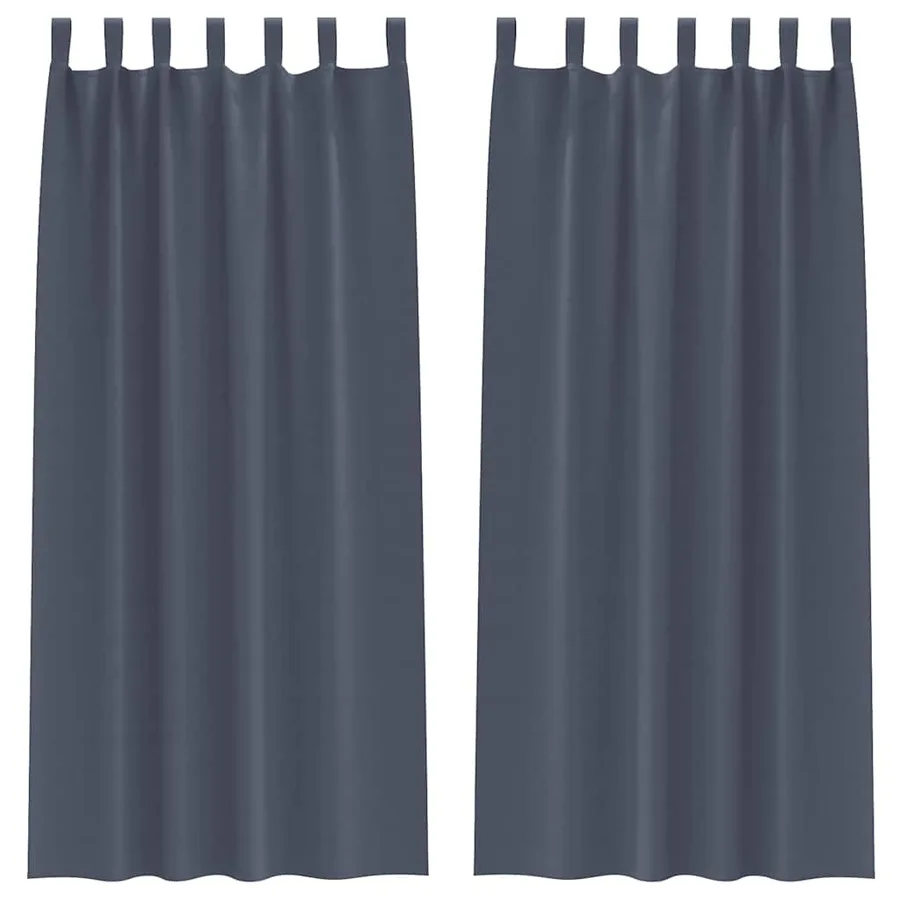Rideaux occultants avec anneaux 2 pcs Anthracite 260 x 140 cm - 2