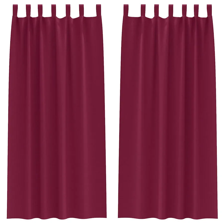 Rideaux occultants avec anneaux 2 pcs Bordeaux 245 x 140 cm - 2