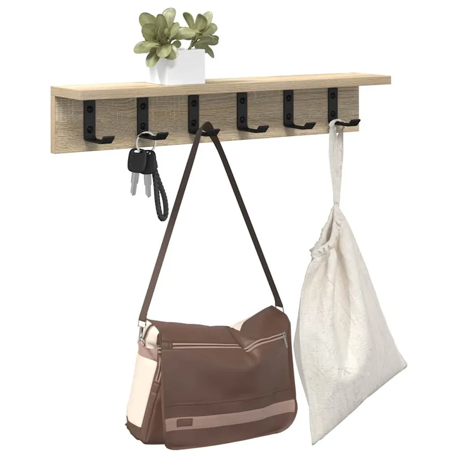Porte-manteau mural Chêne Sonoma 60 x 10,5 x 10,5 cm - 3