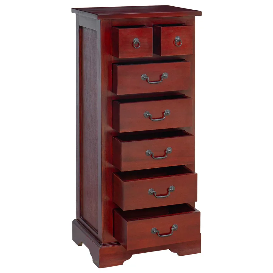 Commode Marron 45 x 35 x 100,5 cm Bois de Mahogany Massif - 4