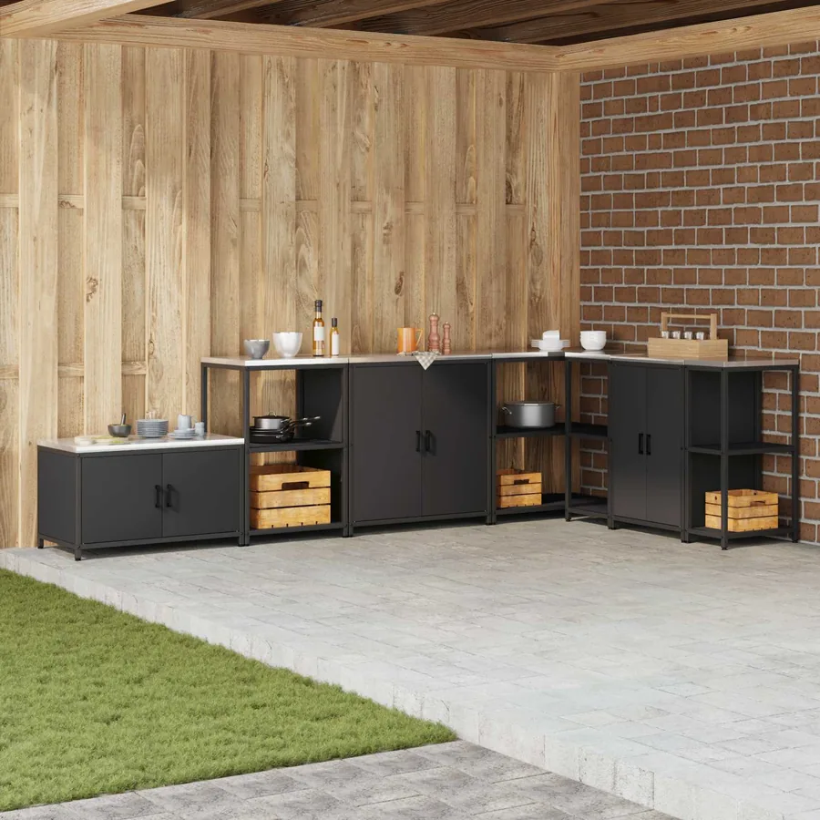 Rangement de cuisine HATTEM Noir 90 x 50 x 53 cm Acier