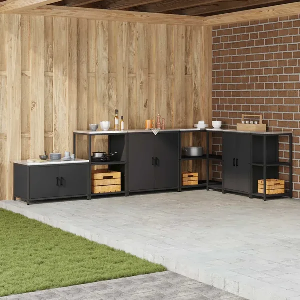 Rangement de cuisine HATTEM Noir 90 x 50 x 53 cm Acier