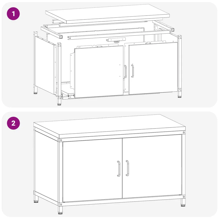 Rangement de cuisine HATTEM Noir 90 x 50 x 53 cm Acier - 16