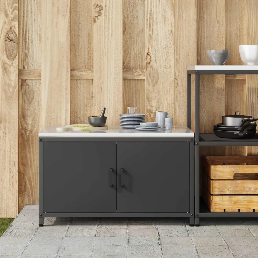 Rangement de cuisine HATTEM Noir 90 x 50 x 53 cm Acier - 4