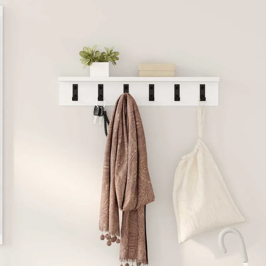 Porte-manteau mural Blanc 60 x 10,5 x 10,5 cm Bois d'ingénierie