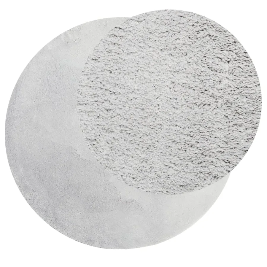 Tapis HUARTE à poils courts doux et lavable gris Ø 160 cm - 3