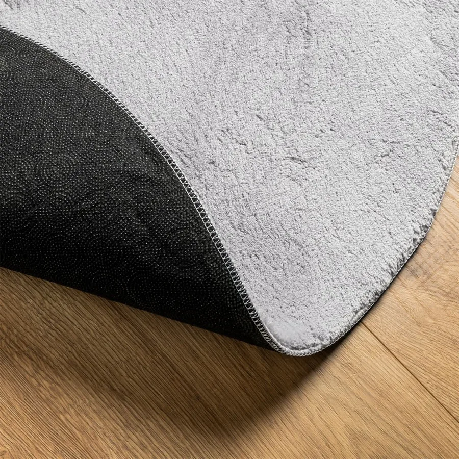 Tapis HUARTE à poils courts doux et lavable gris Ø 160 cm - 5