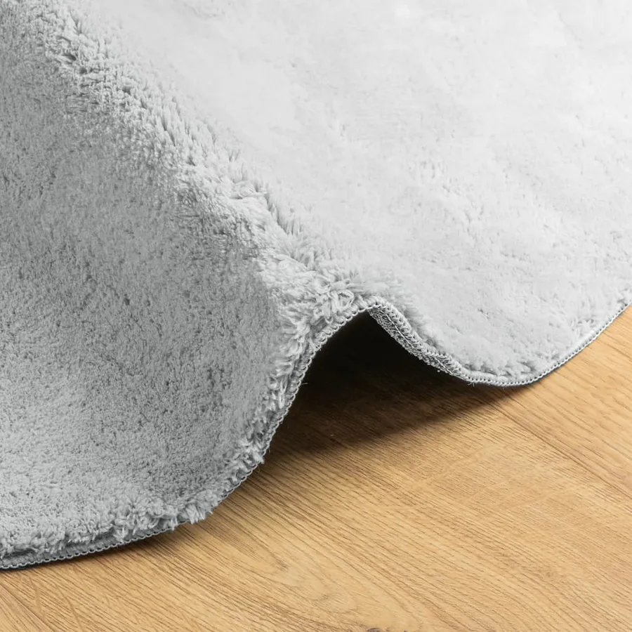 Tapis HUARTE à poils courts doux et lavable gris Ø 160 cm - 6