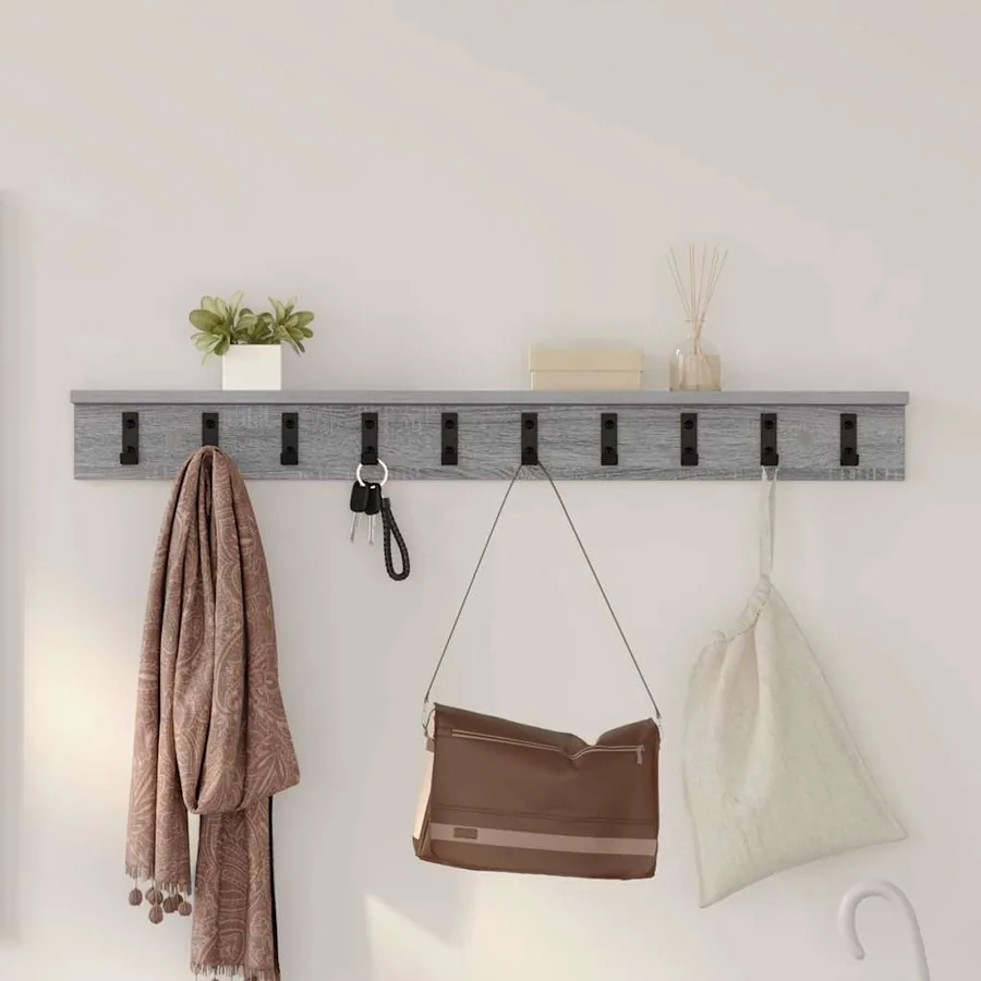 Porte-manteau mural Gris Sonoma 100 x 10,5 x 10,5 cm