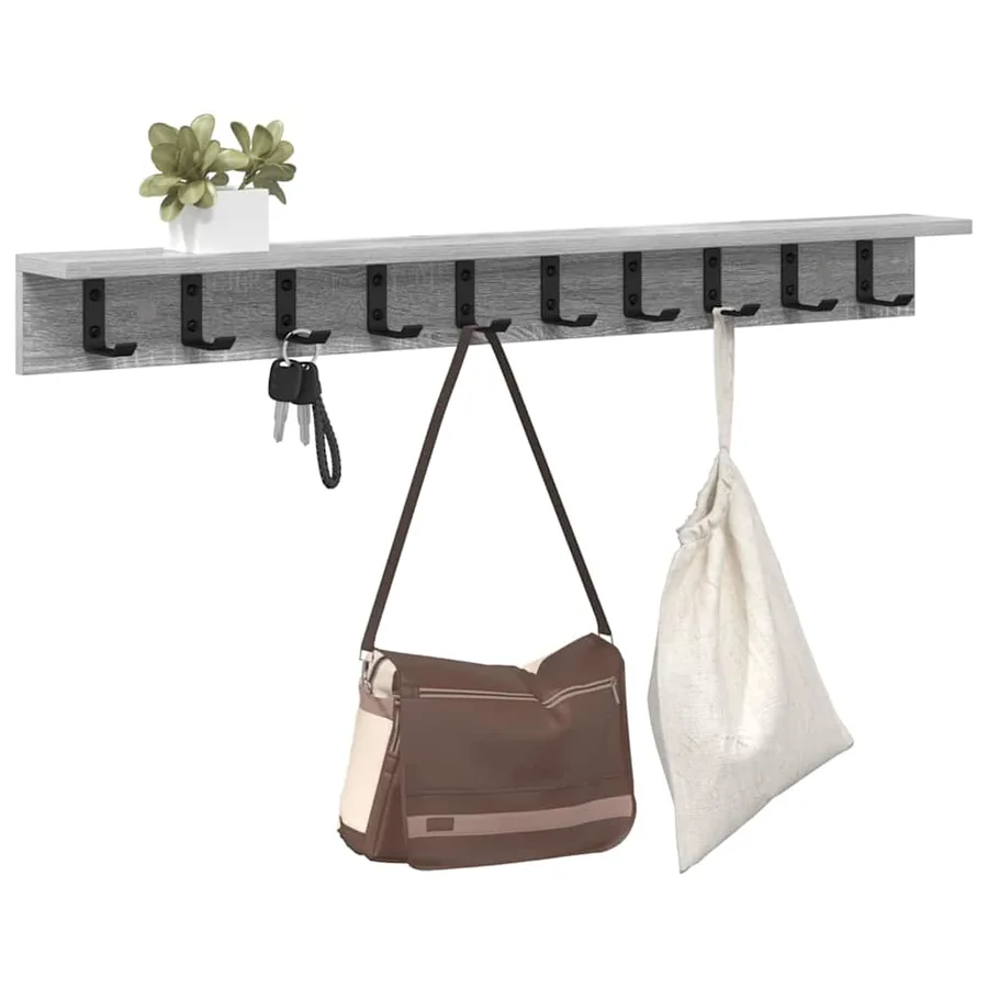 Porte-manteau mural Gris Sonoma 100 x 10,5 x 10,5 cm - 3