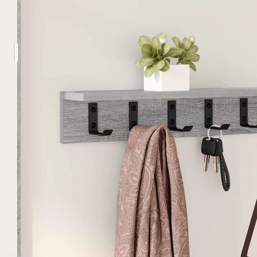 Porte-manteau mural Gris Sonoma 100 x 10,5 x 10,5 cm - 4