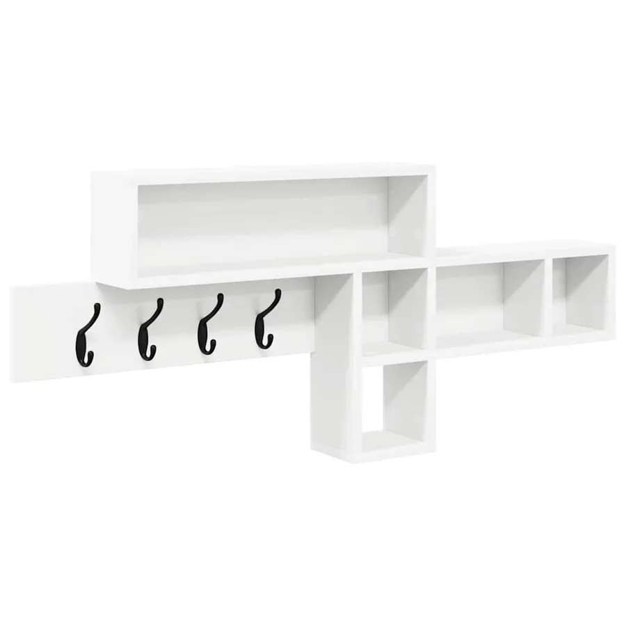 Porte-manteau mural Blanc 100 x 12 x 43,5 cm Bois d'ingénierie - 2