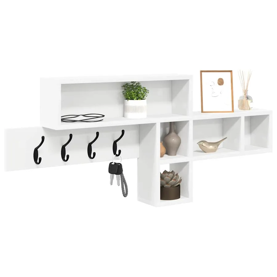 Porte-manteau mural Blanc 100 x 12 x 43,5 cm Bois d'ingénierie - 3