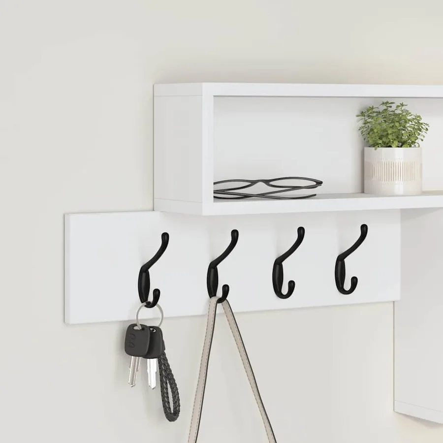 Porte-manteau mural Blanc 100 x 12 x 43,5 cm Bois d'ingénierie - 4