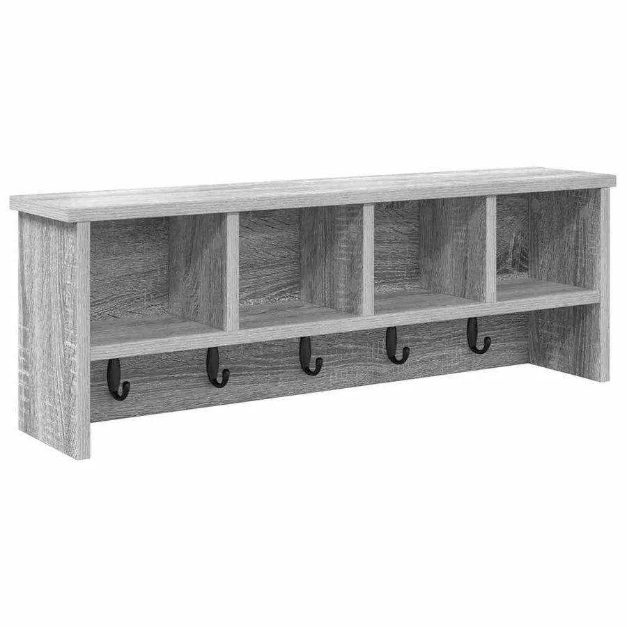 Porte-manteau mural avec étagère Gris Sonoma 75 x 16 x 26 cm - 2