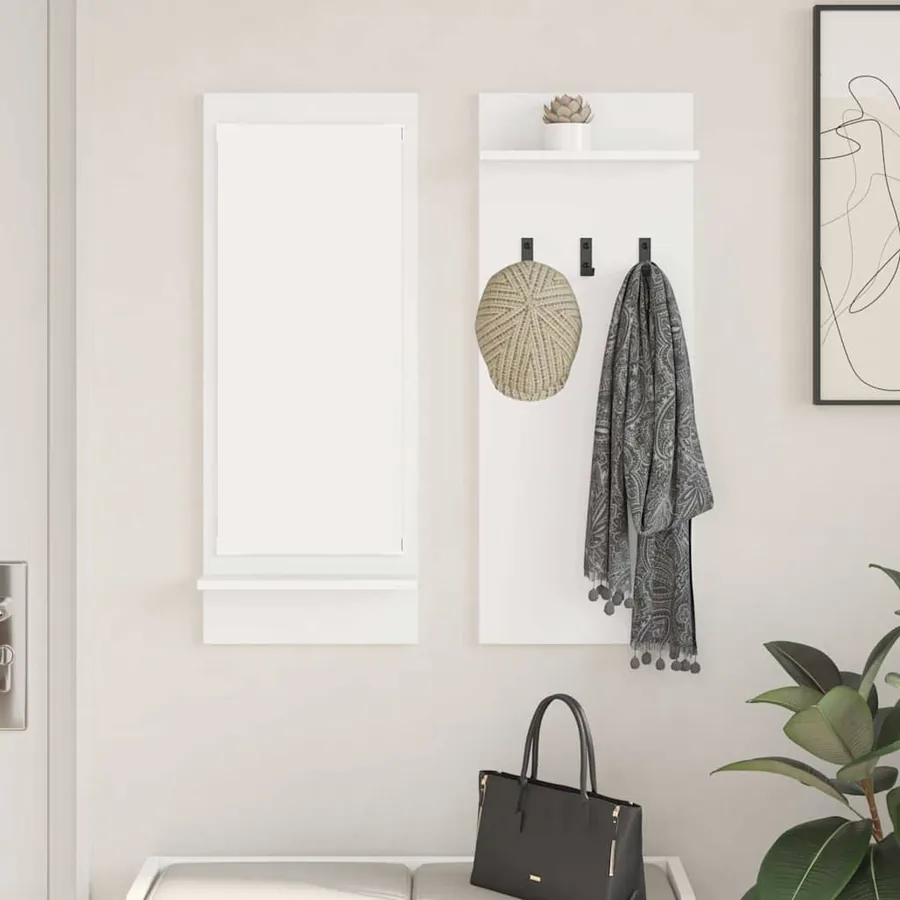 Porte-manteau mural Blanc 70 x 10 x 90 cm Bois d'ingénierie