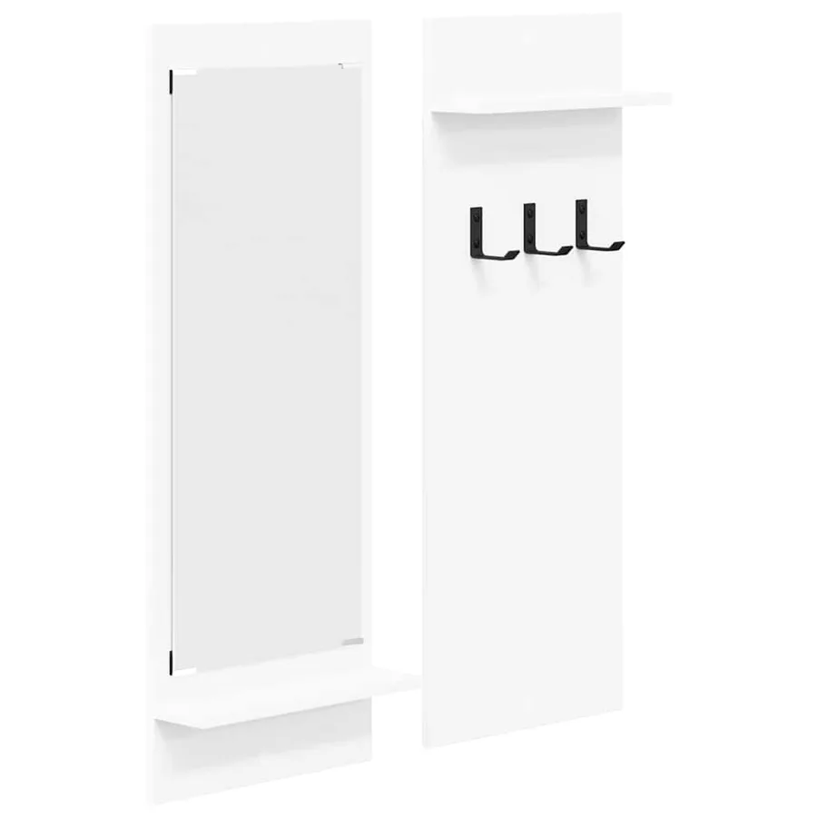 Porte-manteau mural Blanc 70 x 10 x 90 cm Bois d'ingénierie - 2
