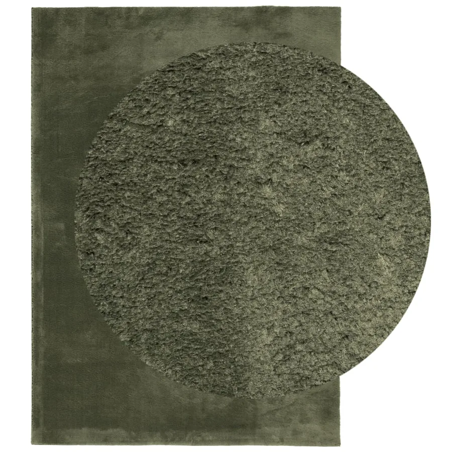 Tapis HUARTE à poils courts doux lavable vert forêt 160x230 cm - 3