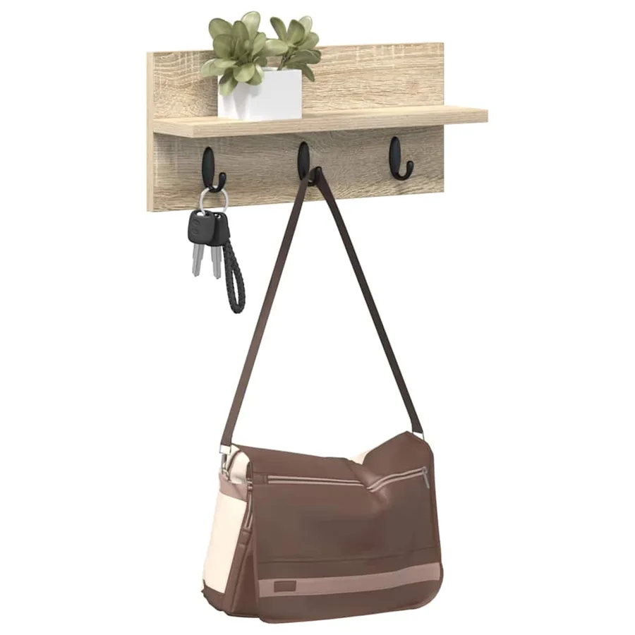 Porte-manteau mural Chêne Sonoma 40 x 10,5 x 18 cm - 3