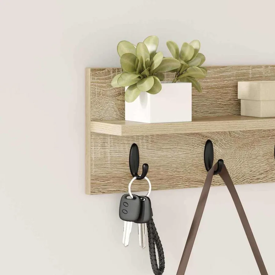 Porte-manteau mural Chêne Sonoma 40 x 10,5 x 18 cm - 4
