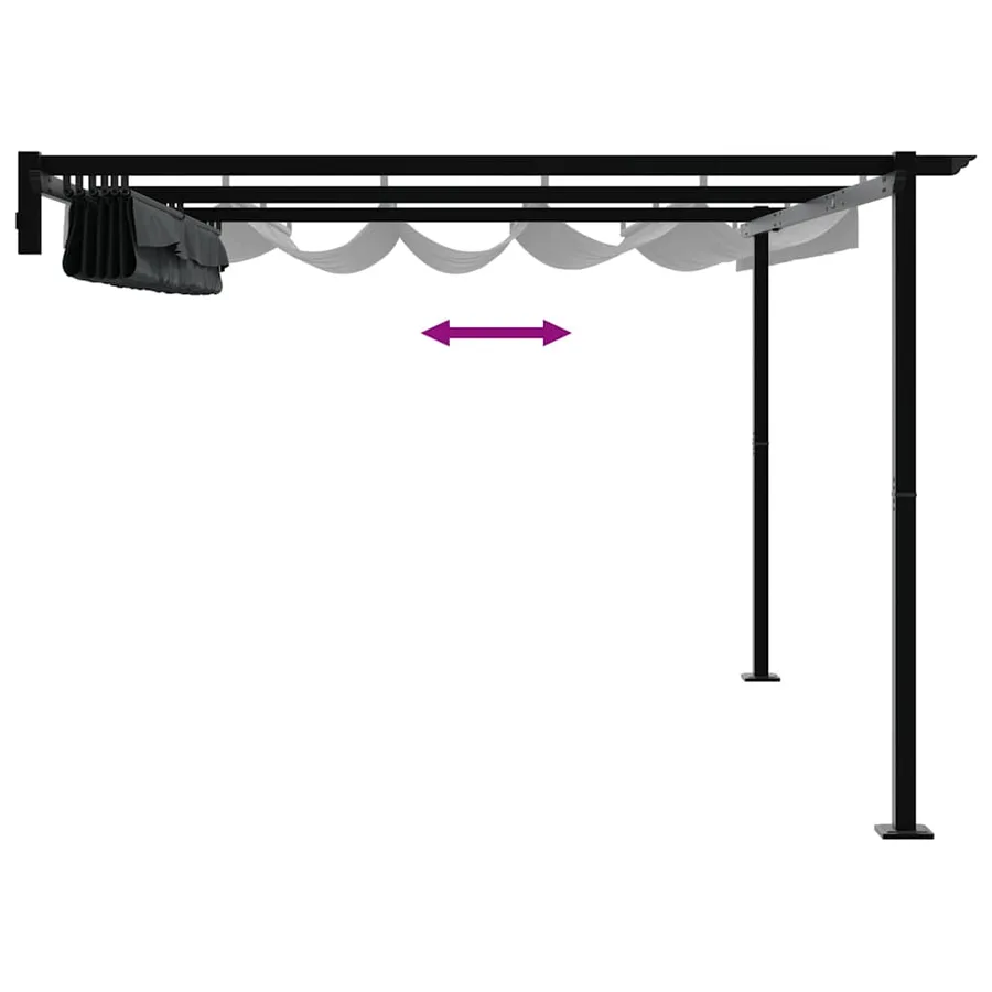 Pavillon 400 x 300 x 200 cm Anthracite Polyester - 9