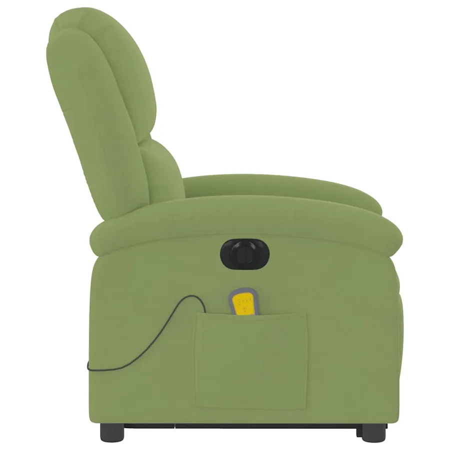 Fauteuil inclinable de massage électrique vert clair velours - 10