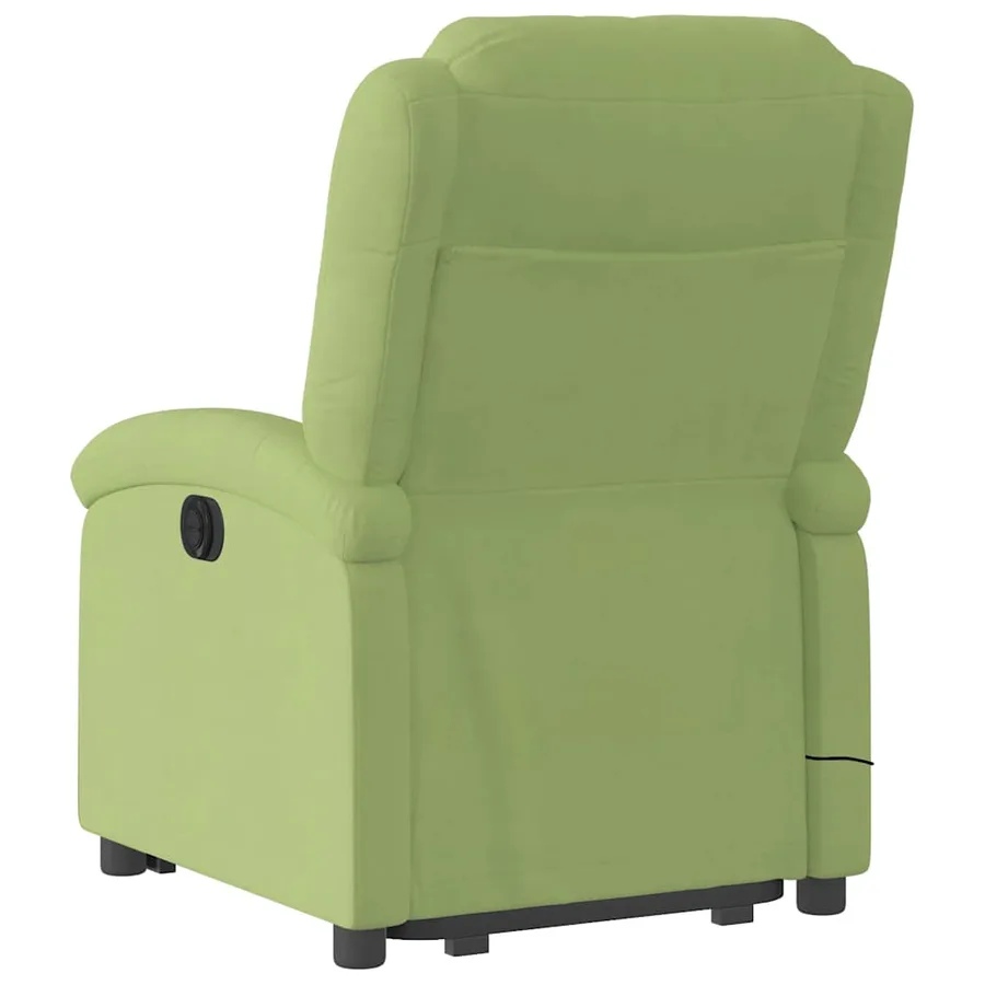Fauteuil inclinable de massage électrique vert clair velours - 5