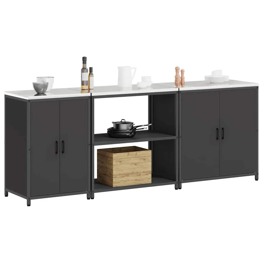 Ensemble de rangement cuisine HATTEM 3 pcs Noir - 3