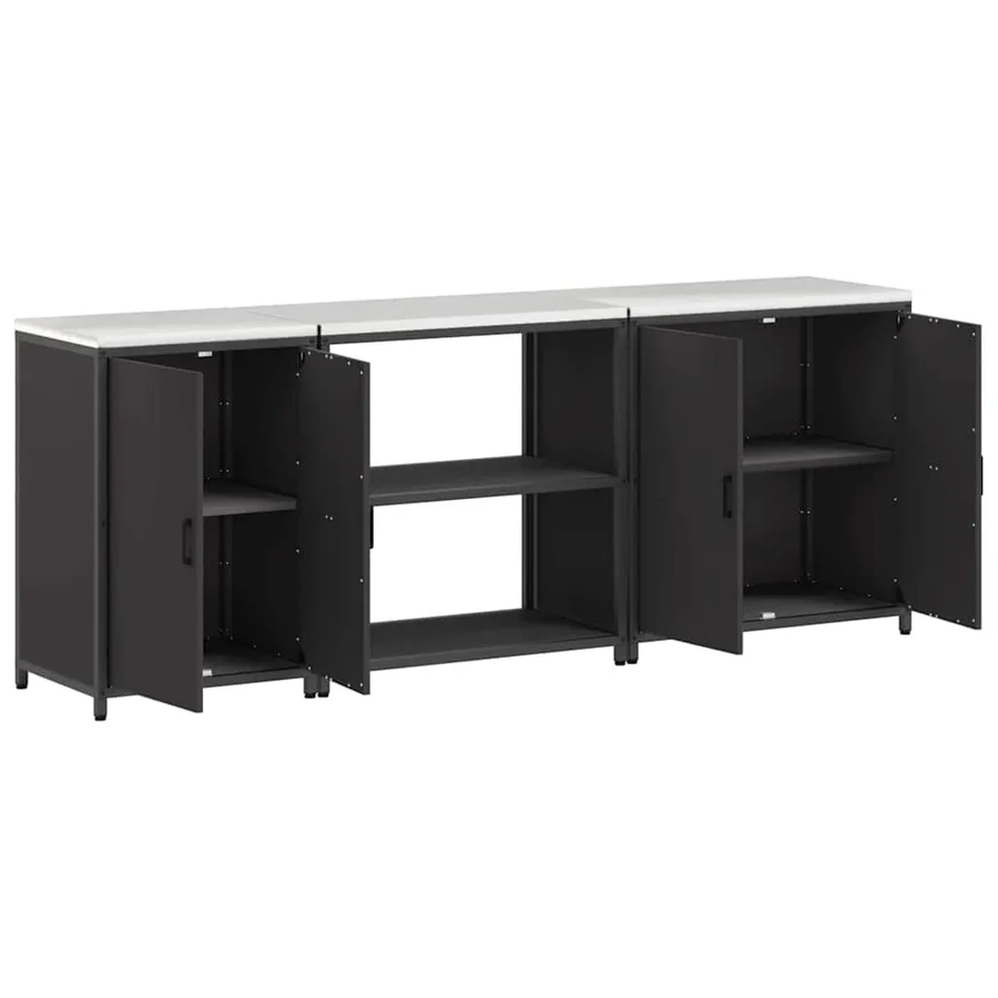 Ensemble de rangement cuisine HATTEM 3 pcs Noir - 9