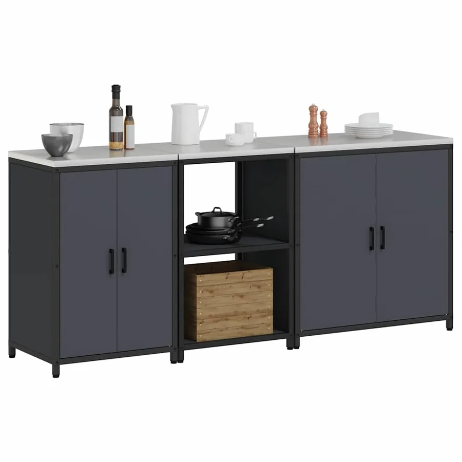 Ensemble de rangement cuisine HATTEM 3 pcs Anthracite - 3