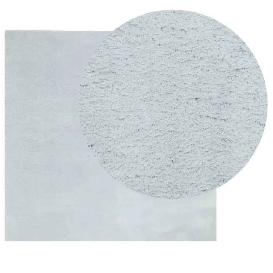 Tapis HUARTE à poils courts doux et lavable bleu 160x160 cm - 3