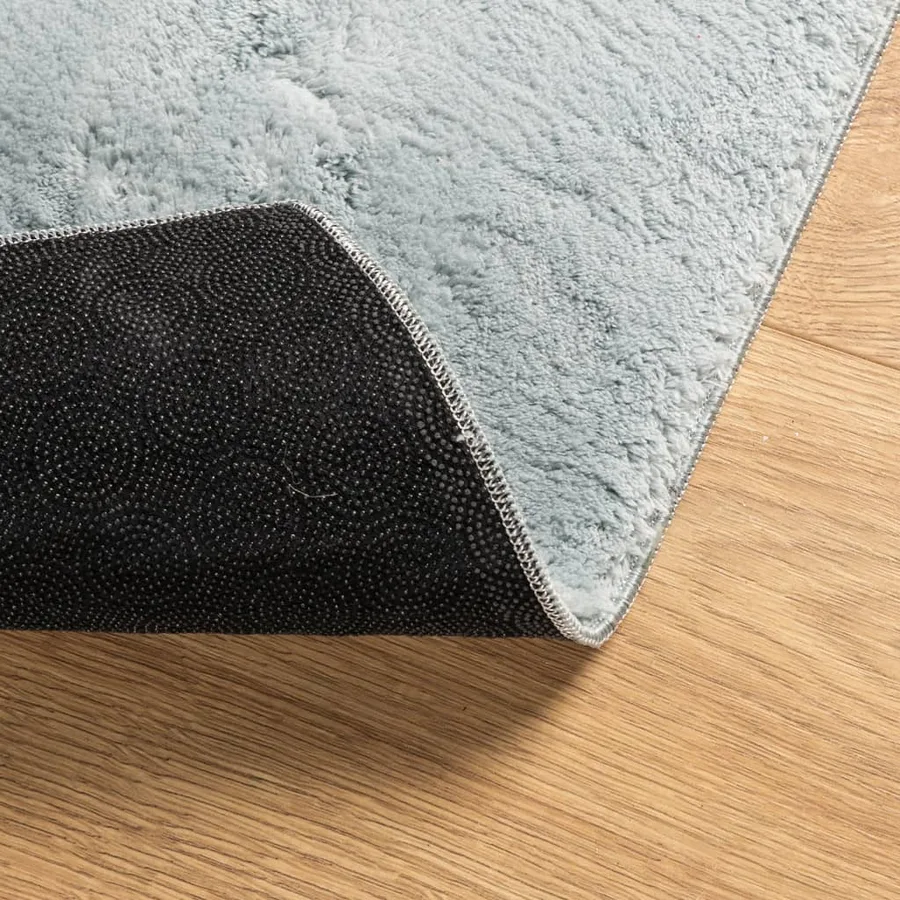 Tapis HUARTE à poils courts doux et lavable bleu 160x160 cm - 5