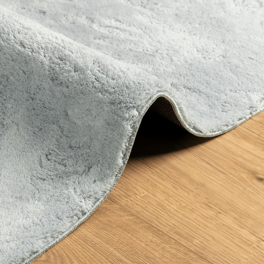 Tapis HUARTE à poils courts doux et lavable bleu 160x160 cm - 6