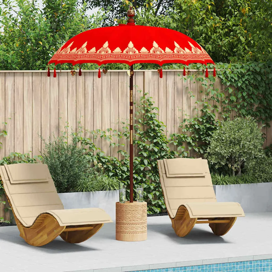 Parasol balinais Rouge 185 x 185 x 260 cm
