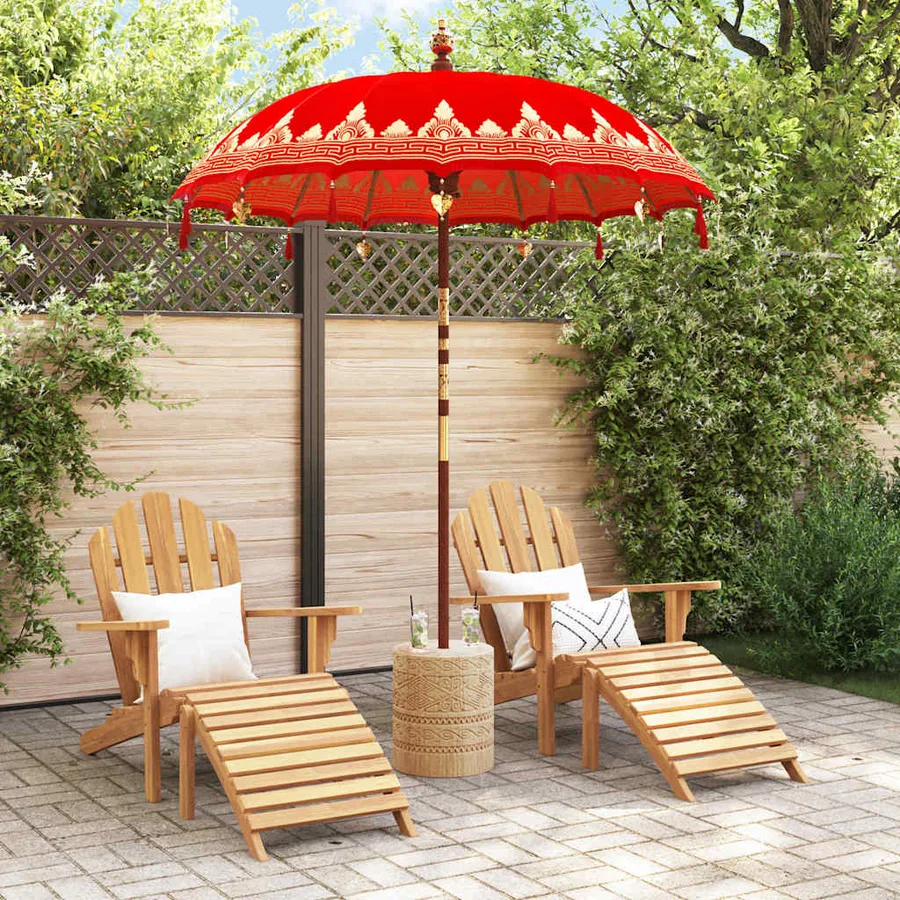 Parasol balinais Rouge 185 x 185 x 260 cm - 3