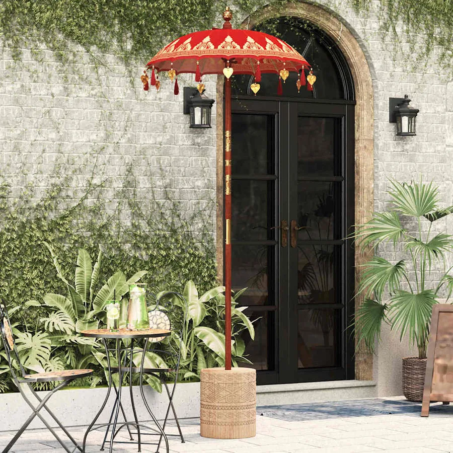 Parasol balinais Rouge 125 x 125 x 260 cm - 3