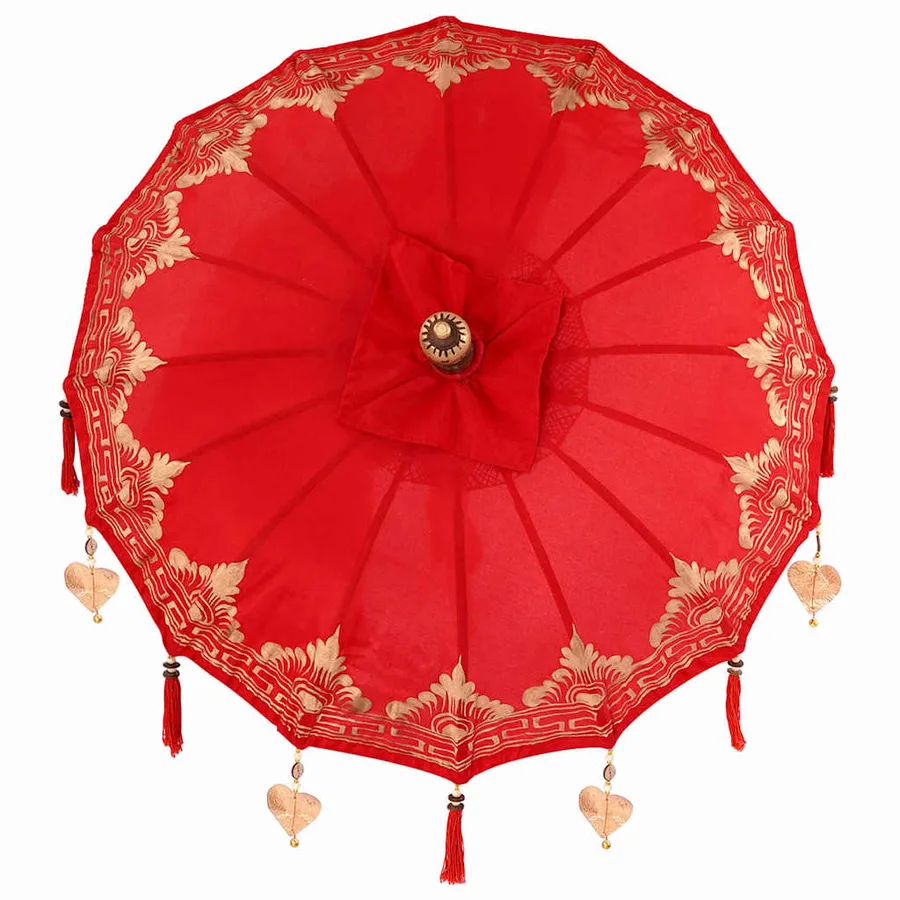 Parasol balinais Rouge 125 x 125 x 260 cm - 6