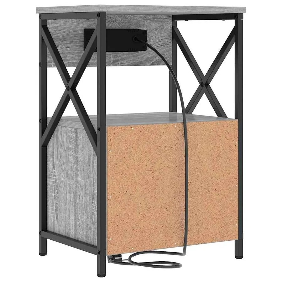 Cabinet de chevet avec tiroir 2 pcs Gris Sonoma 40 x 31 x 60 cm - 9