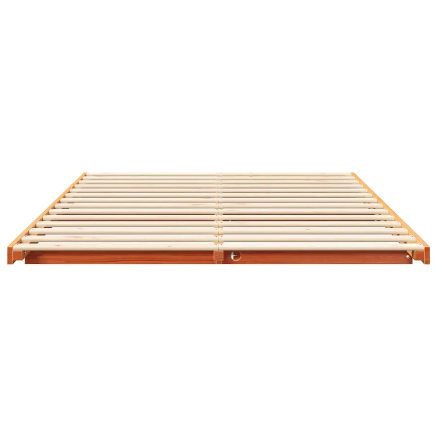 Cadre de lit Brun cire 150 x 200 cm Pin massif - 5