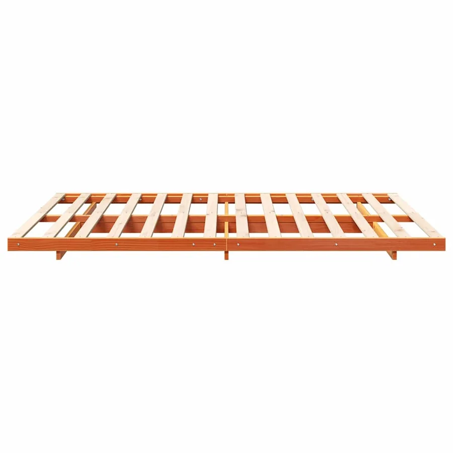 Cadre de lit Brun cire 150 x 200 cm Pin massif - 6