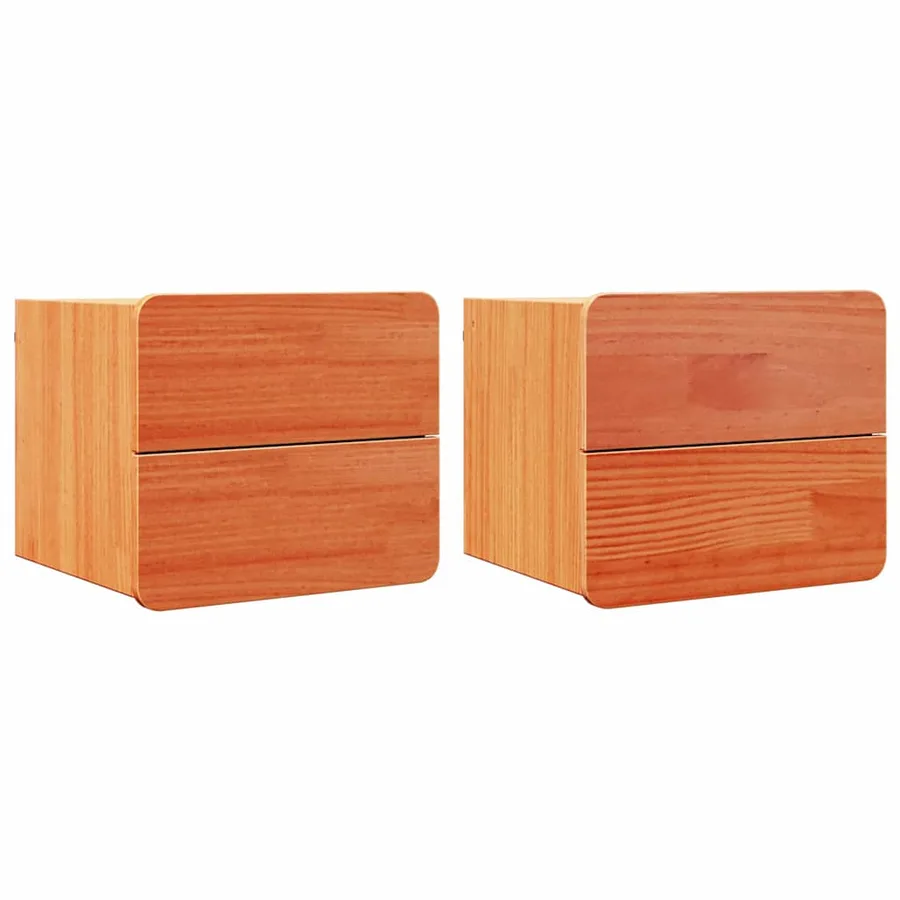 Table de chevet 2 pcs Marron 39 x 34 x 33 cm Bois de pin massif - 2