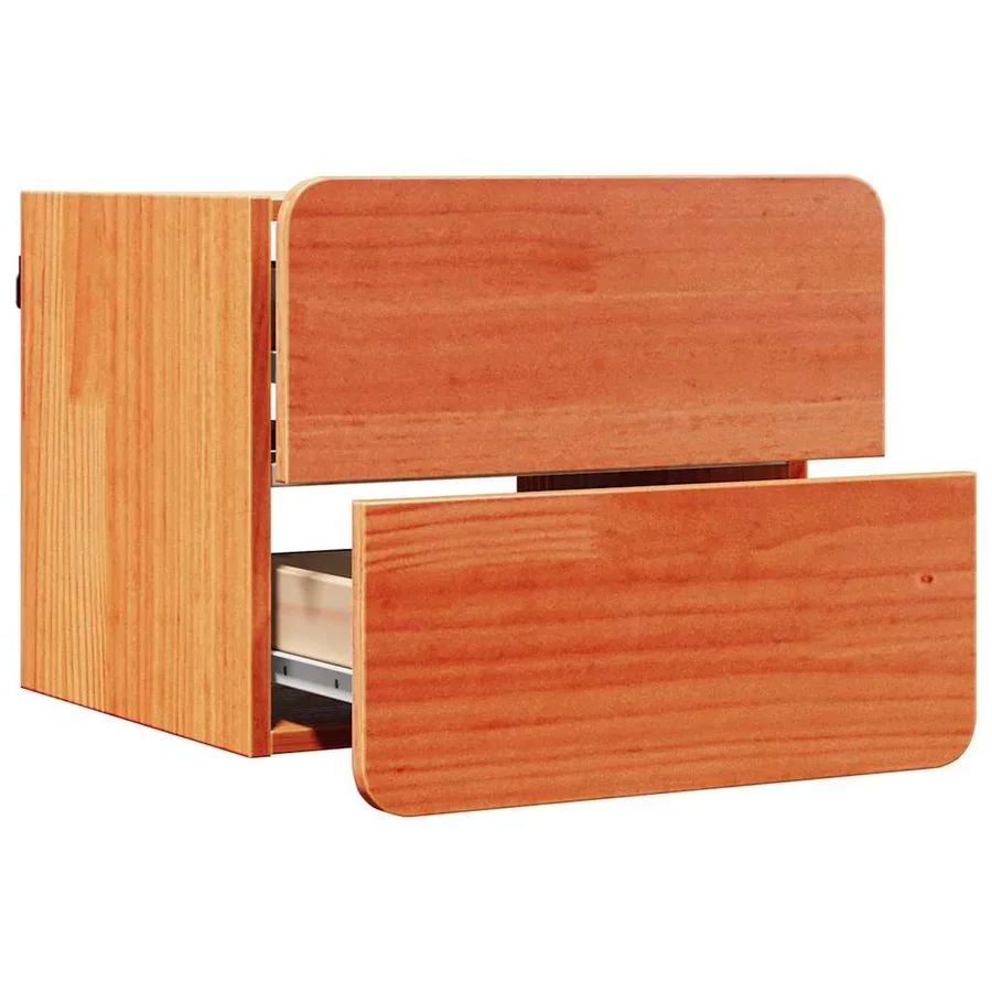 Table de chevet 2 pcs Marron 39 x 34 x 33 cm Bois de pin massif - 6