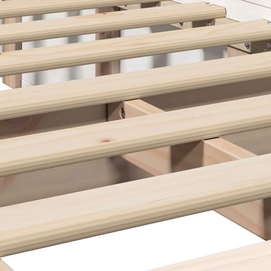 Cadre de lit Blanc 75 x 190 cm Bois de pin massif - 10